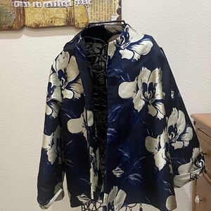 Heidi Daus Navy and Cream Floral Jacket